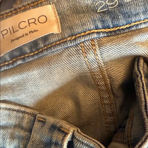 Anthropologie Pilcro High-Rise Carpenter Jeans Wide Leg Nautical Sea Boats Sz 29 - Picture 6 of 7